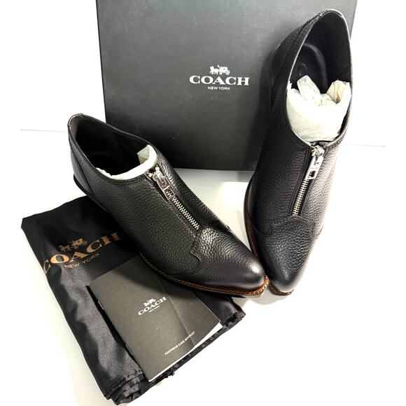 Coach Bandit Zip Pebble Leather Shoes Size 7 NEW in Box - Picture 1 of 4